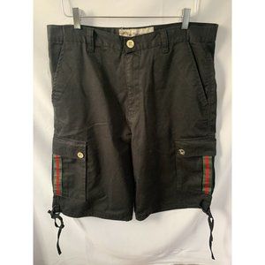 Five Elementz Y2K Vintage Cargo Drawstring Cargo Black Shorts
